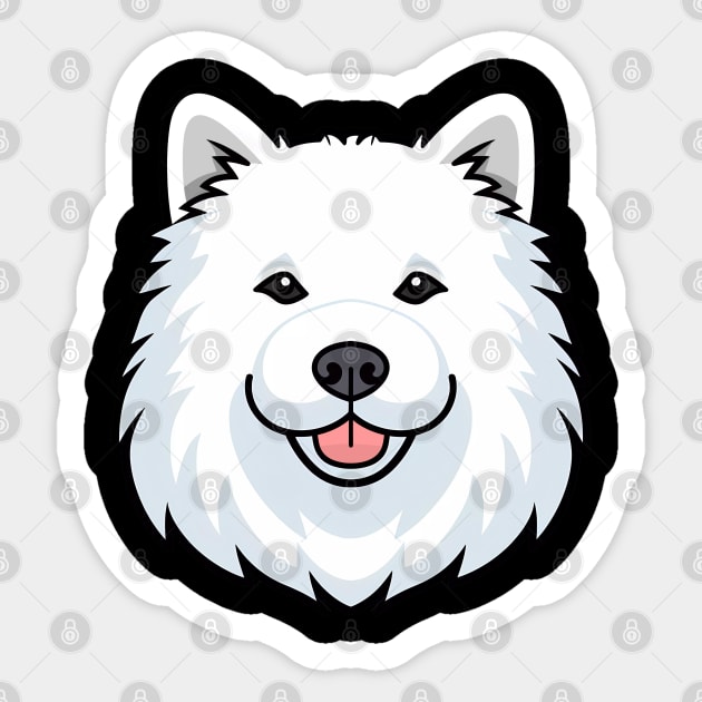 Samoyed Smiling Sammy Dog Face Sticker by Sports Stars ⭐⭐⭐⭐⭐